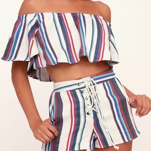 Lost + Wander Two Piece Shorts/Crop Top Set